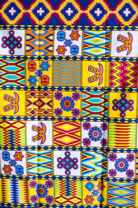 Adinkra African Fabric A014 Adinkra African Fabric A014