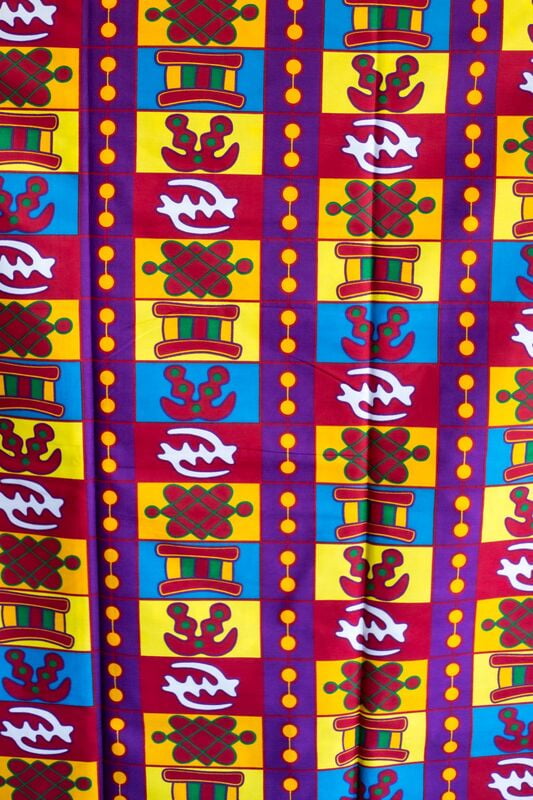 Adinkra African Fabric A016 Adinkra African Fabric A016